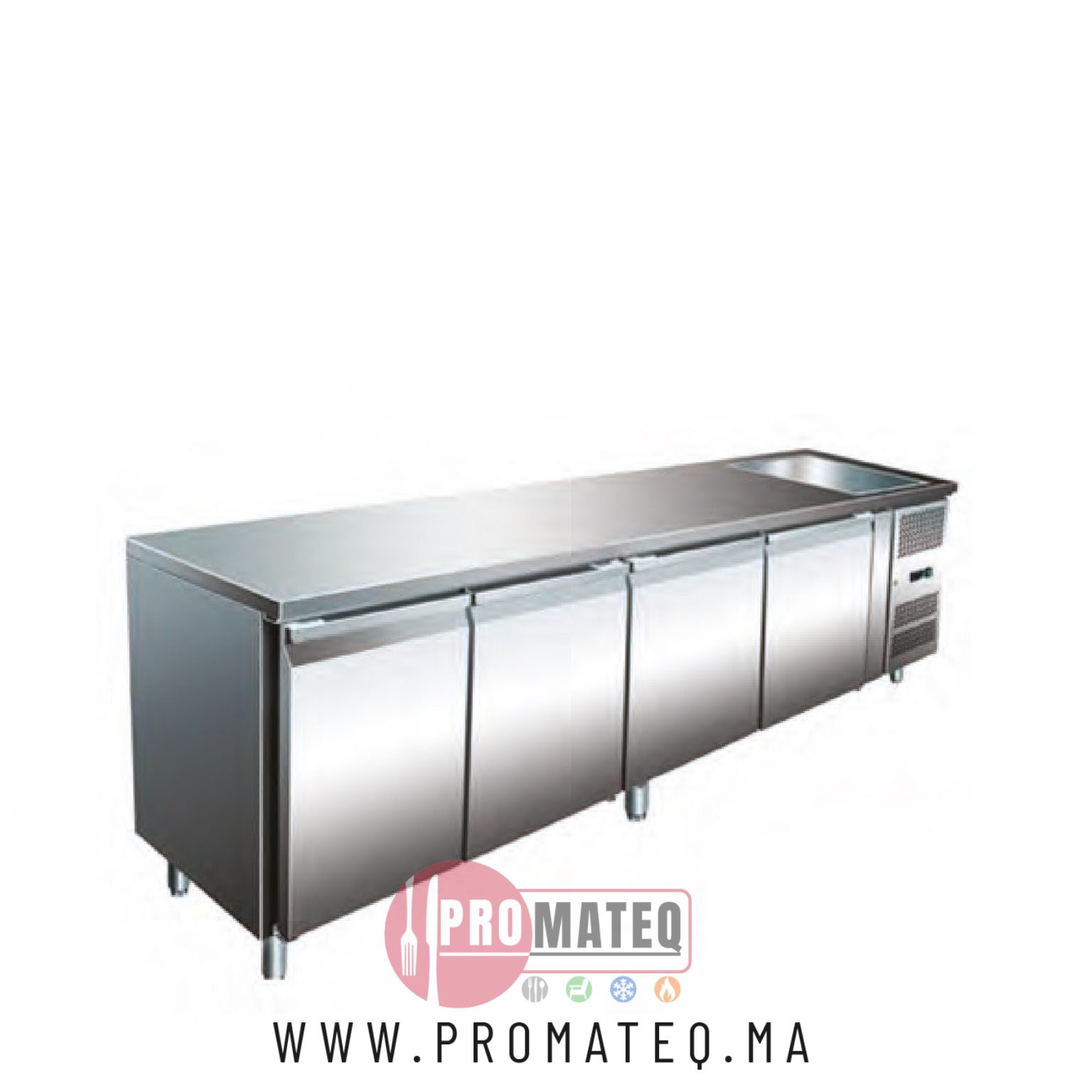 COMPTOIR ARRIERE BAR 4 PORTES AVEC EVIER – FRESCO