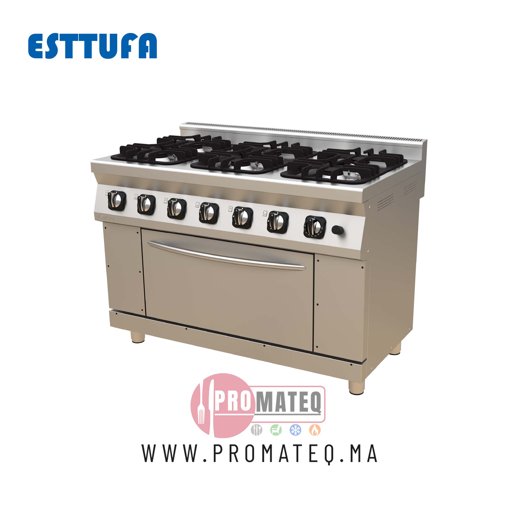 CUISINIERE 6 FEUX GAZ SUR FOUR 1270-KUZ