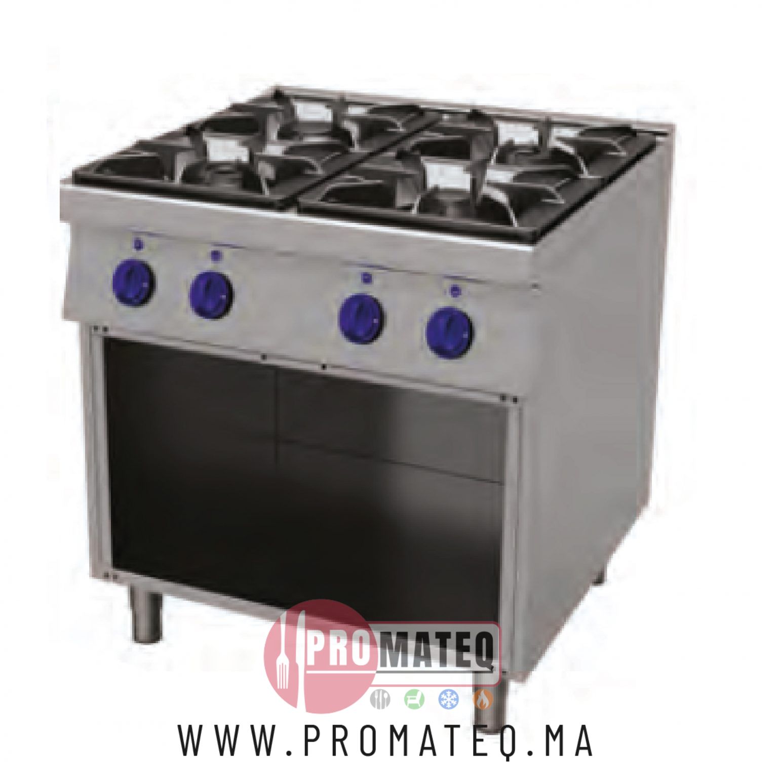 Cuisinière 4 Feux sur Placard Ouvert à Gaz G900 – PRIMAX