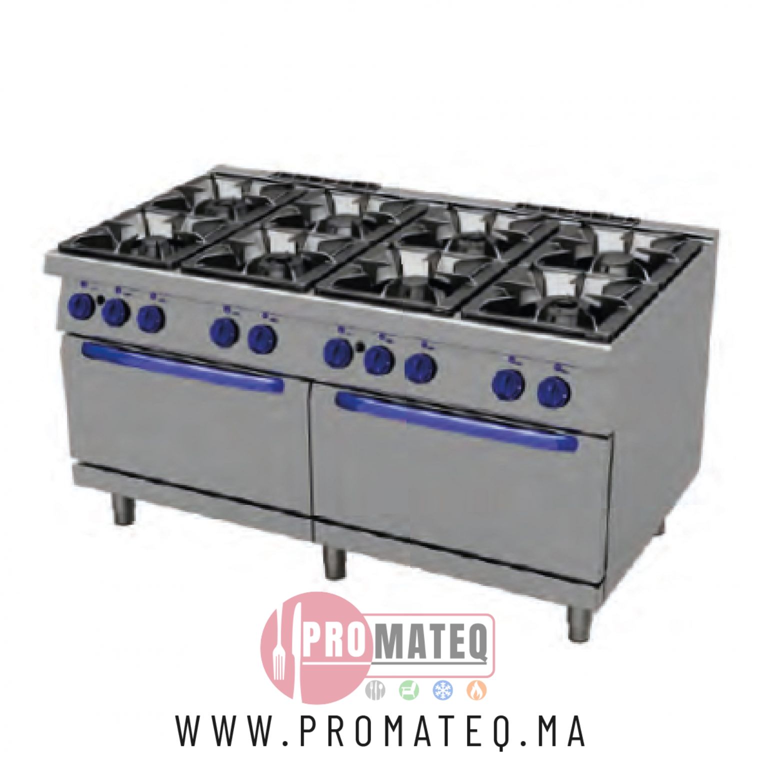 Cuisinière 8 Feux sur 2 Fours à Gaz G900 – PRIMAX