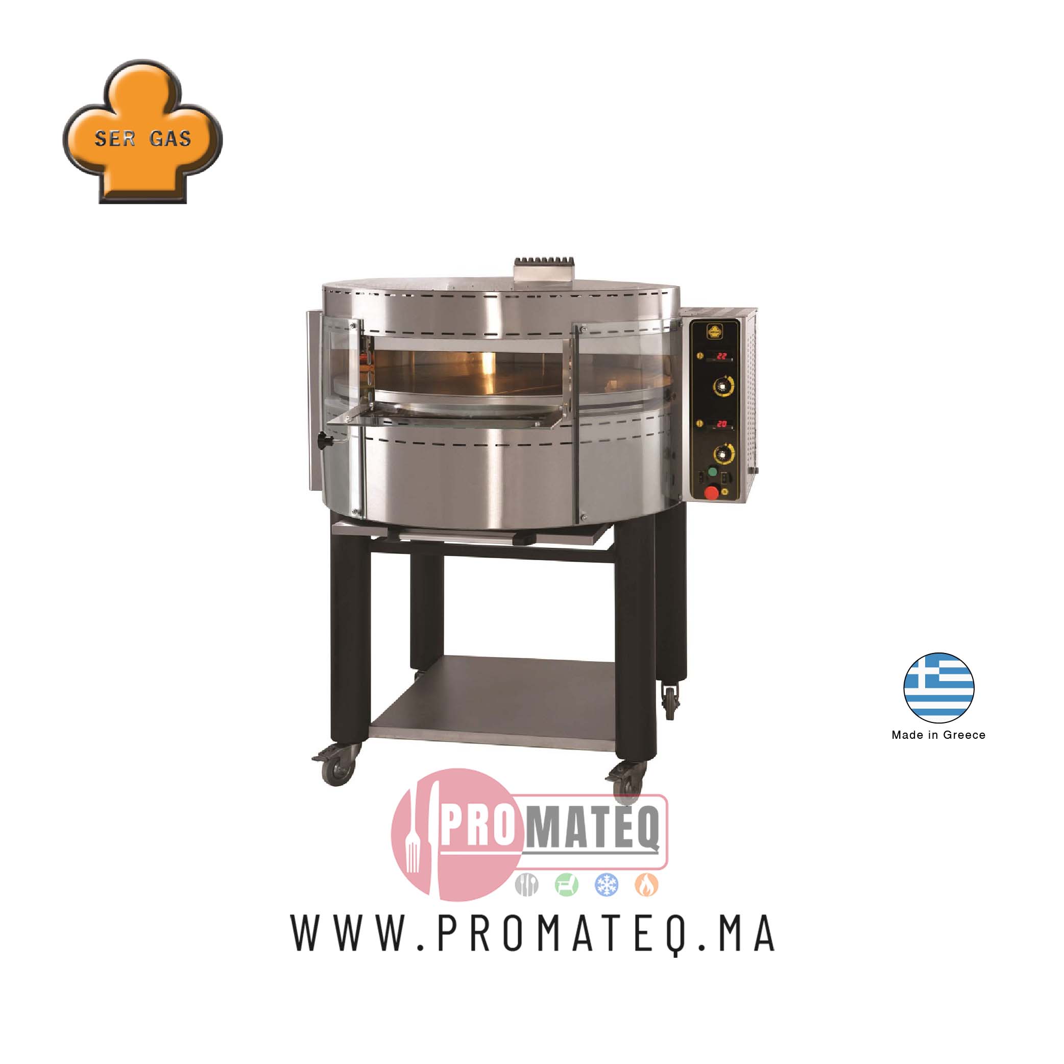 FOUR ROTATIF A GAZ 7 PIZZAS Ø 30 cm RP1