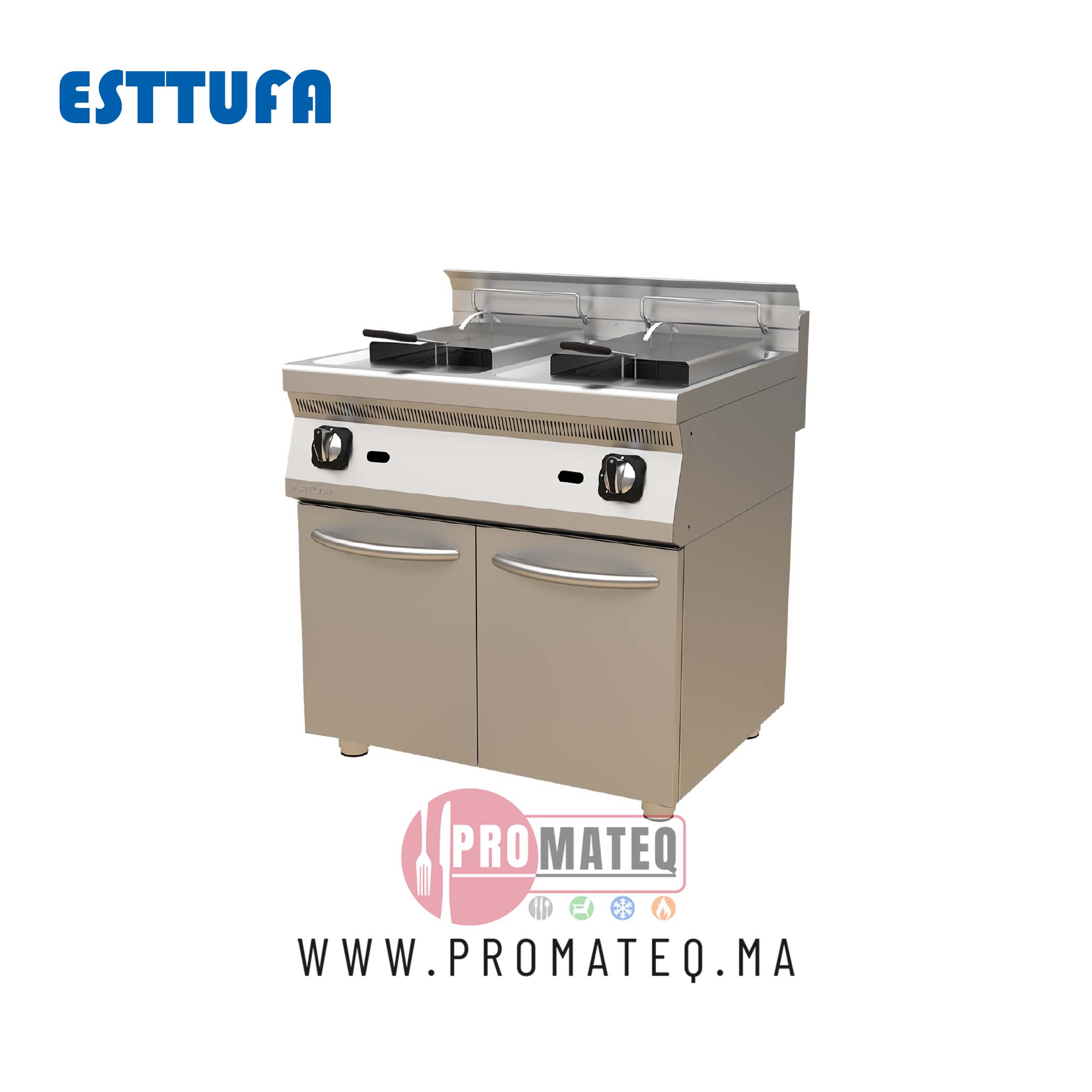 FRITEUSE GAZ DOUBLE 80cmx70cmx85cm TC.7FG800
