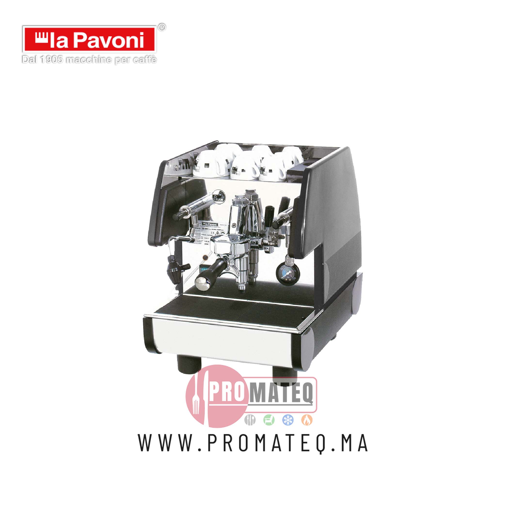 MACHINE A CAFE SEMI-AUTO 1 GROUPE AVEC INSTALLATION COULEUR NOIR PUB1ESN