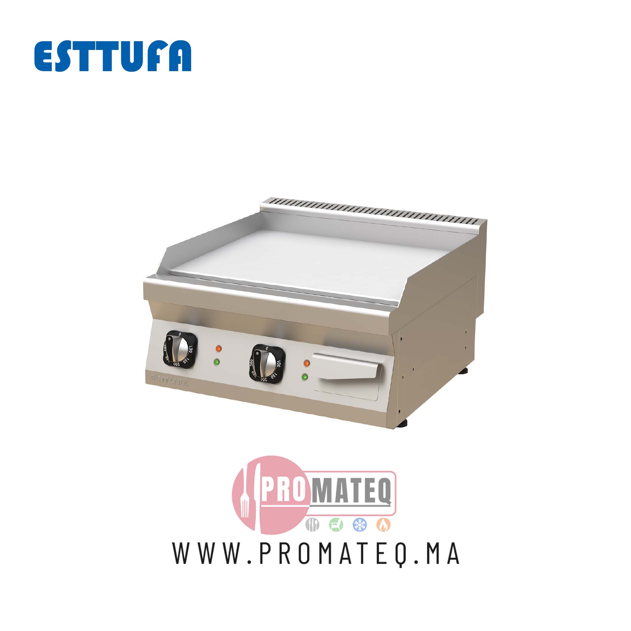 PLAQUE GRILLADE ELECT LISSE DOUBLE A POSER 80cmx63cmx30cm TC.6IE800-L