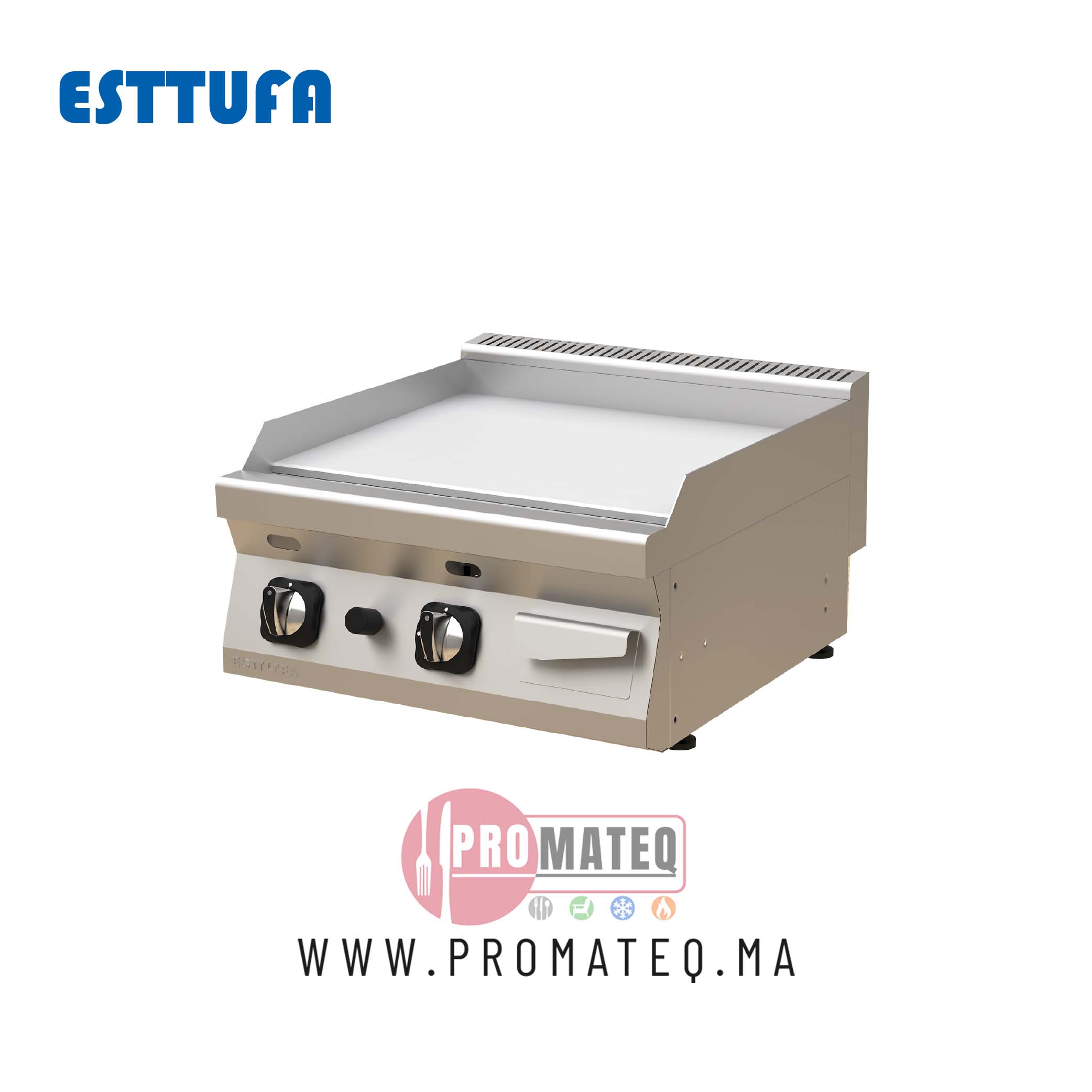 PLAQUE GRILLADE GAZ LISSE A POSER 80cmx63cmx30cm 8060-IZG-L