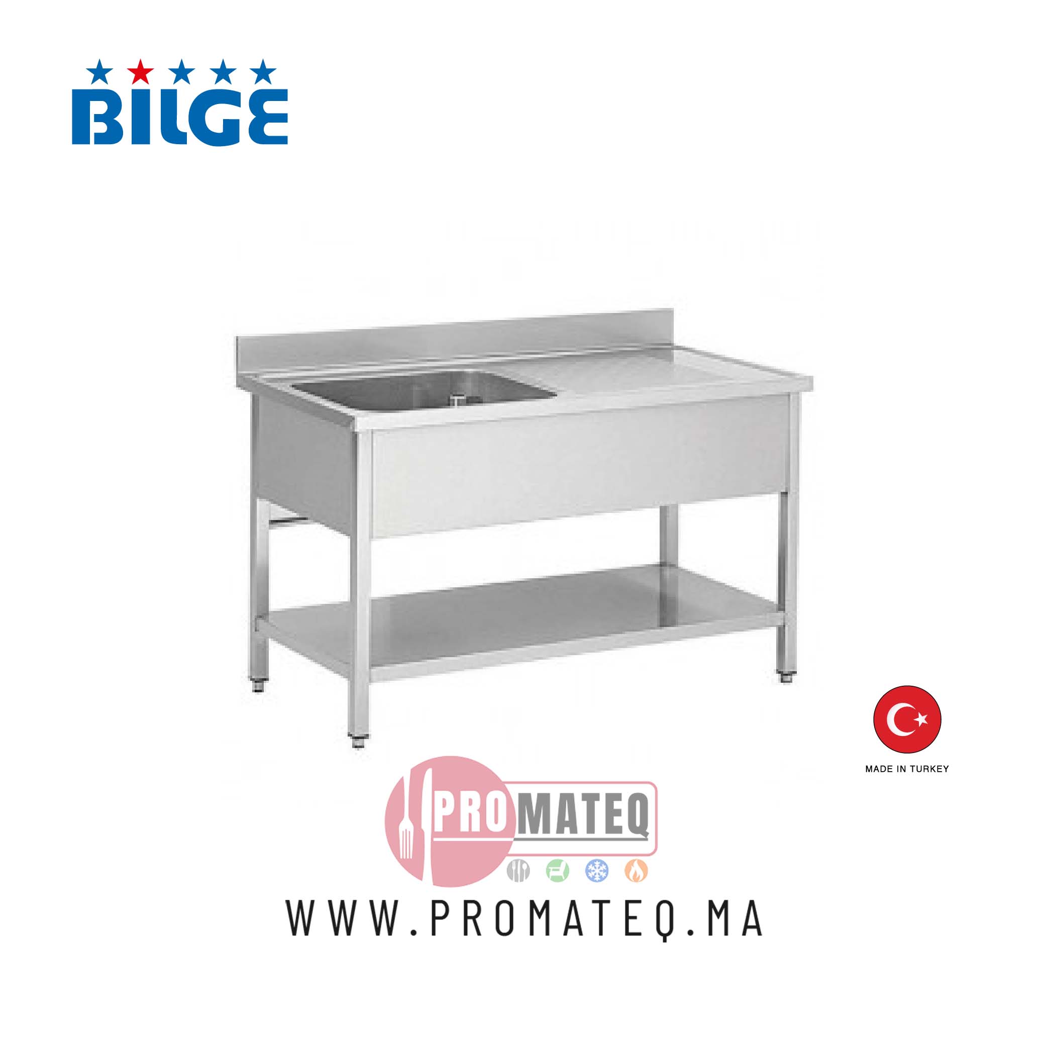 PLONGE 1 BAC A DROITE 130cm PL1D-130