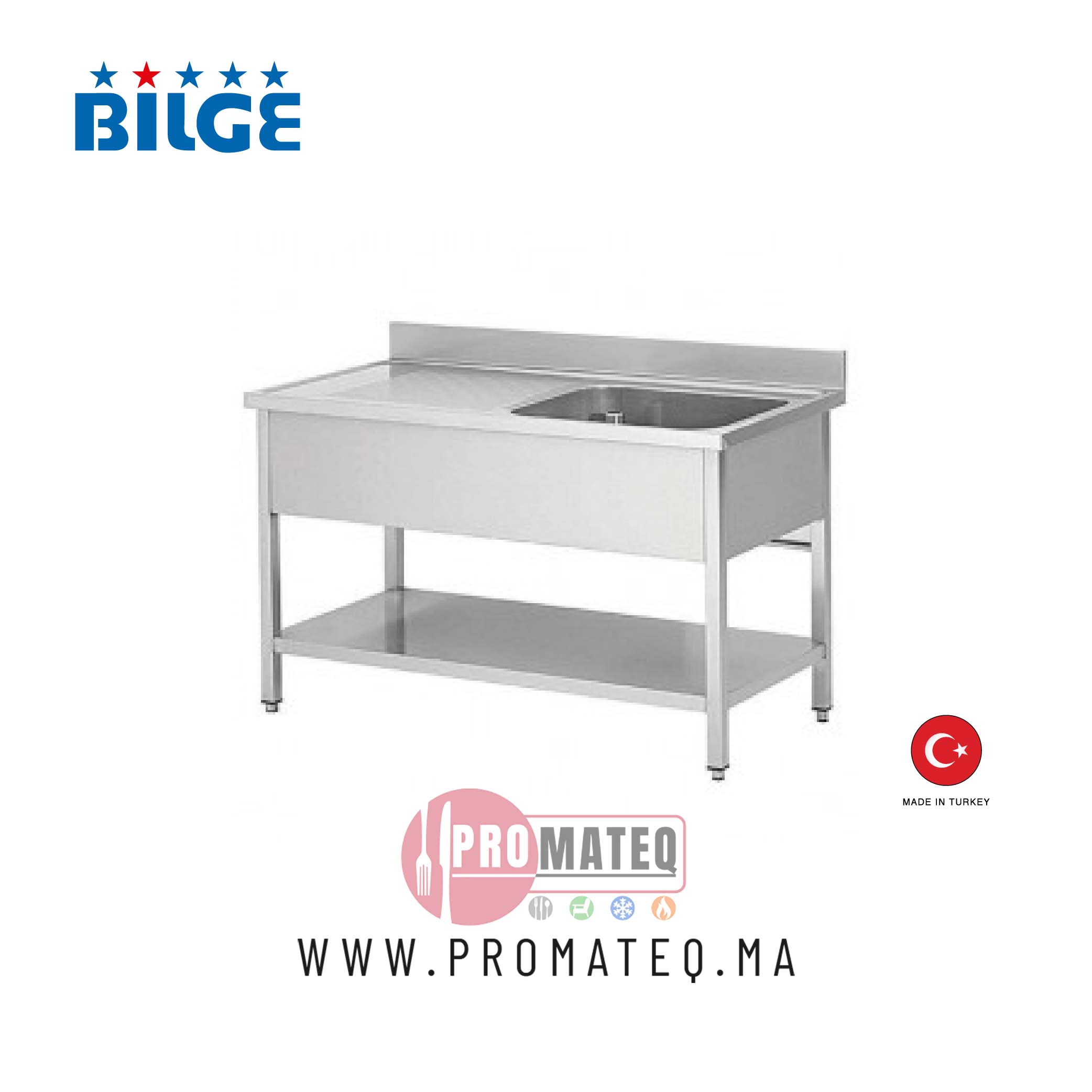 PLONGE 1 BAC A GAUCHE 150cm PL1G-150