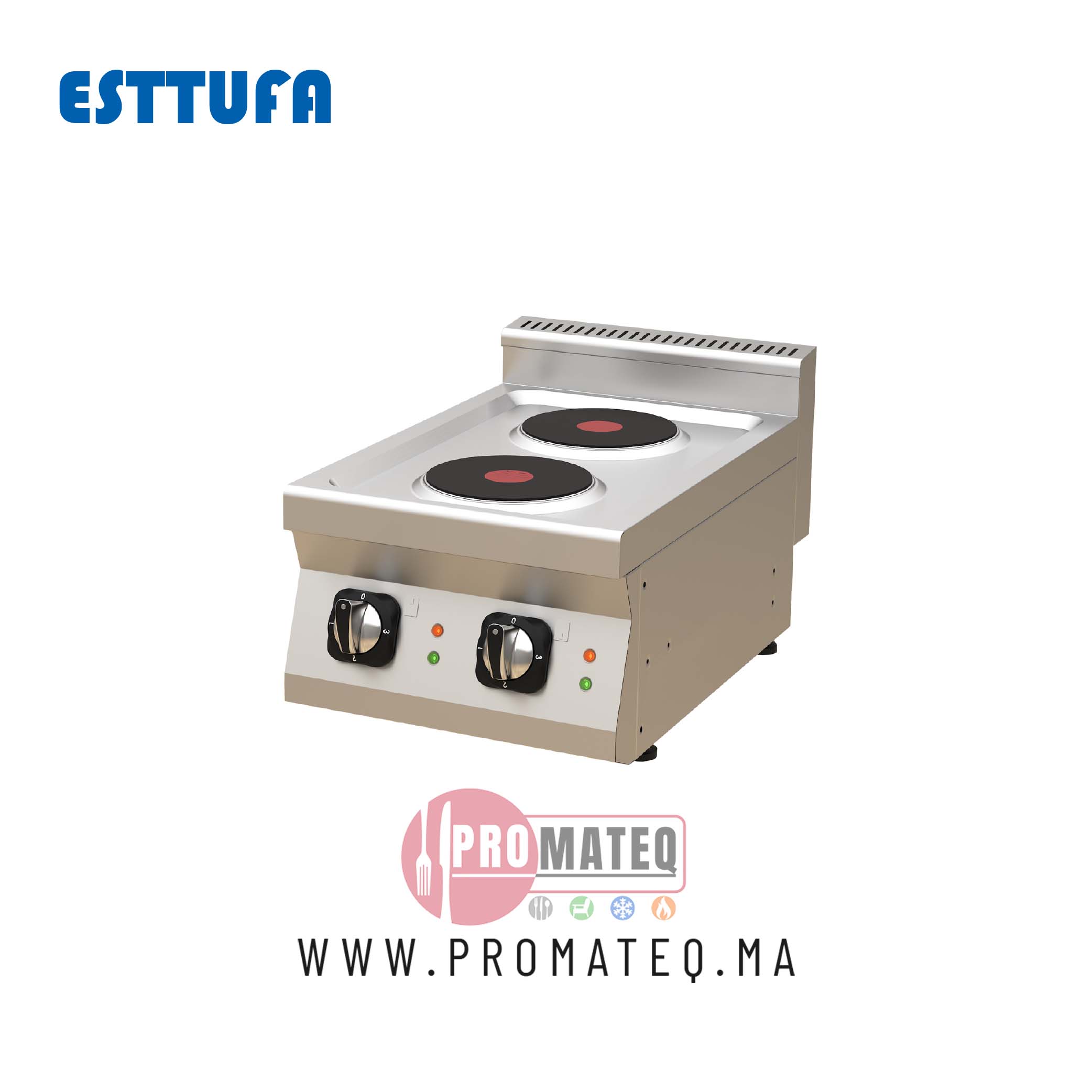 RECHAUD 2 PLAQUES ELECT A POSER 40cmx63cmx30cm TC.6OCE400