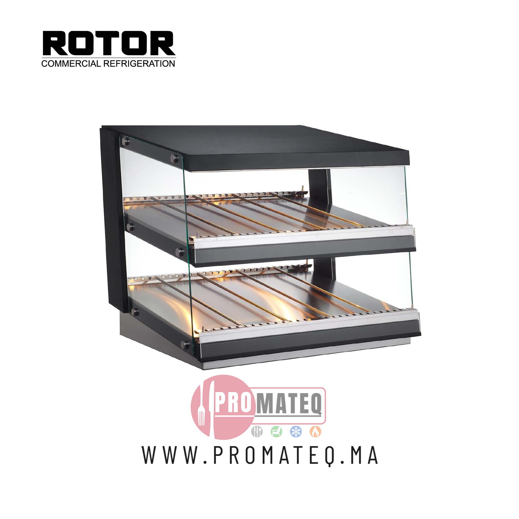 VITRINE CHAUFFE CROISSANTS 121 L 2 NIVEAUX OUVERTE 110cmx70cmx69cm RTR-121D