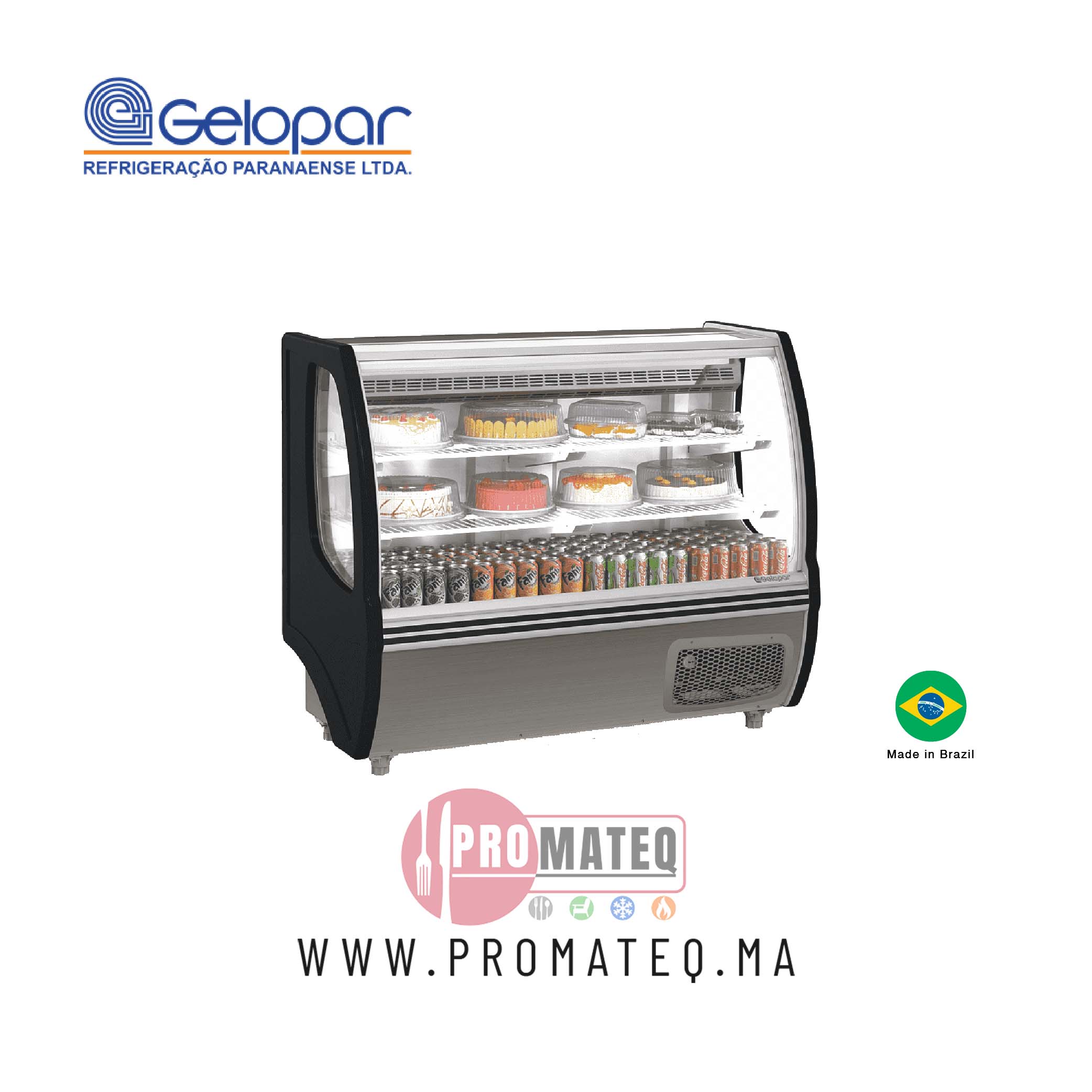 VITRINE LAITERIE 1M40 ECLAIRAGE LED NOIR GBSP-140 PR