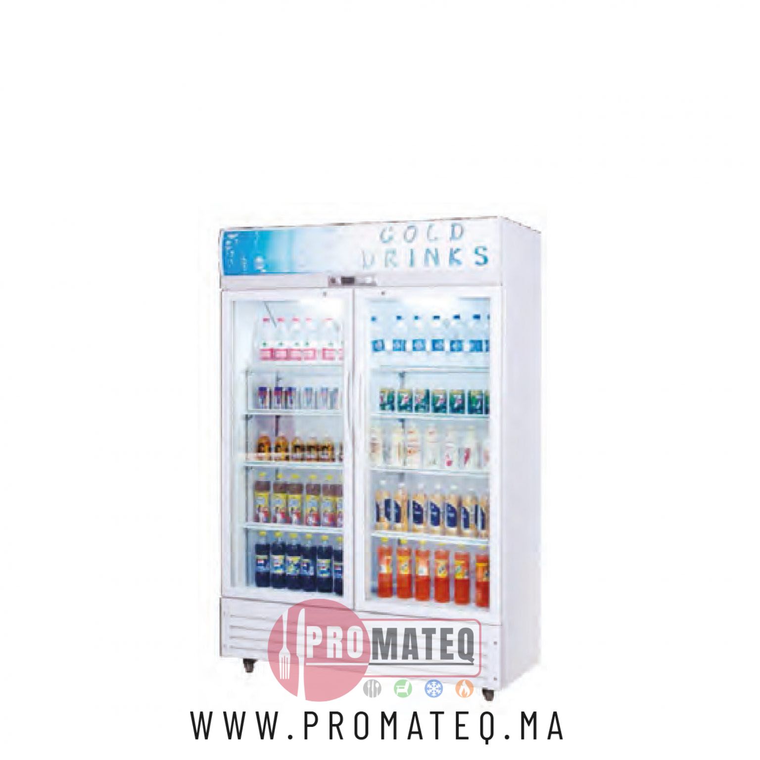 Vitrine verticale 2 PORTES VITREES 708 L COULISSE – CUISIFRIOT